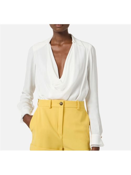 VISCOSE GEORGETTE BODYSUIT ELISABETTA FRANCHI | CB00261E2360 avorio